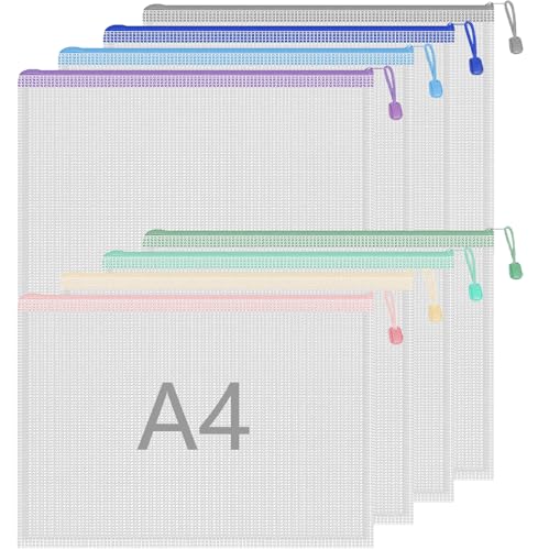 Eyglajdd Neueste 8 Pcs Dokumententasche mit Reißverschluss A4, Wasserdichte Document Case, Mesh Plastic Zip Bag Eyglajdd Neueste 8 Pcs Dokumententasche mit Reißverschluss A4, Wasserdichte Document Case, Mesh Plastic Zip Bag von Eyglajdd