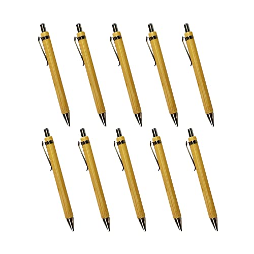 Eylkeup 10Pcs Bambus Kugelschreiber,Holzkugelschreiber Schreibgerät Bambus Holz-Kugelschreibern Set nachhaltig und umweltfreundlich von Eylkeup
