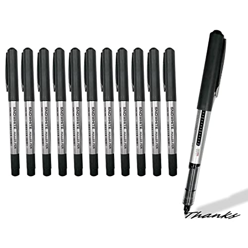 Eylkeup Tintenroller, 12 Stück Tintenroller Stifte Schwarzer, 0.5 mm Glatter Kugelschreiber, schnelltrocknend, flüssige Tinte, Flüssigtinte Rollerball Stift für Büro Schule, Geschäft von Eylkeup