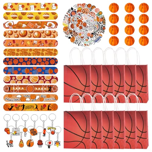 98 PCS Basketball Partygeschenke,Basketball Geschenktüten,Mini- Basketball-Stressbälle Schlüsselanhänger Schnapparmband Aufkleber, Sport Partyzubehör, für Jungen, Mädchen, Kinder, Basketball-Fans 98 PCS Basketball Partygeschenke,Basketball Geschenktüten,Mini- Basketball-Stressbälle Schlüsselanhänger Schnapparmband Aufkleber, Sport Partyzubehör, für Jungen, Mädchen, Kinder, Basketball-Fans von Eymobad