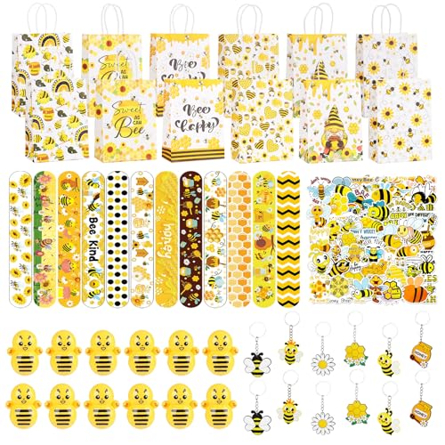 98 Stück Bienen Geschenke Kindergeburtstag Set, Bienen-Klassenzimmer-Dekorationen Enthalten 12 Geschenktüten 12 Schlüsselanhänger 12 Armbänder 12 Wobbler 50 Aufkleber,Geschenk für Mädchen Jungen 98 Stück Bienen Geschenke Kindergeburtstag Set, Bienen-Klassenzimmer-Dekorationen Enthalten 12 Geschenktüten 12 Schlüsselanhänger 12 Armbänder 12 Wobbler 50 Aufkleber,Geschenk für Mädchen Jungen von Eymobad