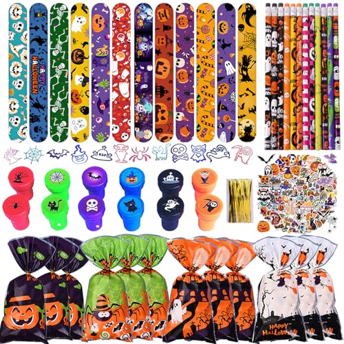 Eymobad 136Pcs Halloween Party Mitgebsel Kindergeburtstag Set,Halloween Kinder Gastgeschenke Give Aways mit Slap Armbänder Stempel Bleistifte Aufkleber,Party Favor Spielzeug Geschenk Eymobad 136Pcs Halloween Party Mitgebsel Kindergeburtstag Set,Halloween Kinder Gastgeschenke Give Aways mit Slap Armbänder Stempel Bleistifte Aufkleber,Party Favor Spielzeug Geschenk von Eymobad