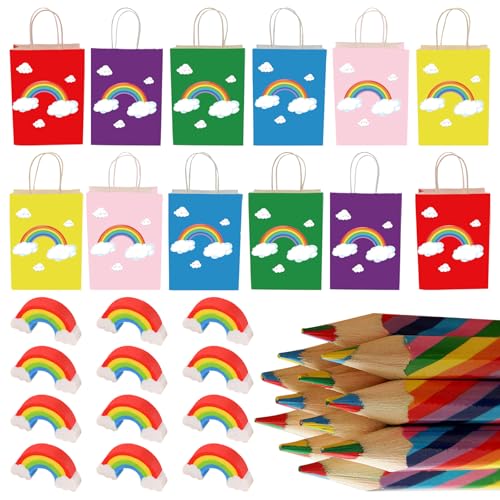 Eymobad 36 Regenbogen Stifte Set, 12 Regenbogenstifte Kinder,12 Regenbogen Radiergummi,12 Regenbogen Papiertüten, 4 in 1 Bunte Stifte, Mitgebsel Kindergeburtstag Schule Basteln Eymobad 36 Regenbogen Stifte Set, 12 Regenbogenstifte Kinder,12 Regenbogen Radiergummi,12 Regenbogen Papiertüten, 4 in 1 Bunte Stifte, Mitgebsel Kindergeburtstag Schule Basteln von Eymobad