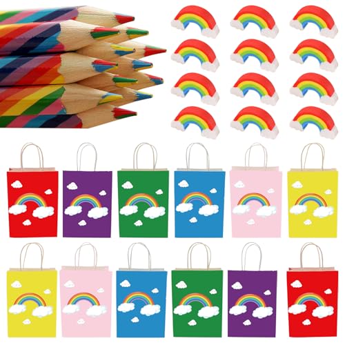 Eymobad 36 Stück Regenbogen Mitgebsel Set,12 Regenbogenstift,12 Regenbogen Geschenktüten und 12 Regenbogen Radiergummis,4 in 1 Farbstifte für Kinder Erwachsene Schule Basteln Eymobad 36 Stück Regenbogen Mitgebsel Set,12 Regenbogenstift,12 Regenbogen Geschenktüten und 12 Regenbogen Radiergummis,4 in 1 Farbstifte für Kinder Erwachsene Schule Basteln von Eymobad