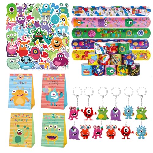 Eymobad 86PCS Monster Party Mitgebsel Set,Monster Theme Party Geschenke,Monster Geburtstag Party Deko Mit Schlüsselanhänger Geschenktüten Aufkleber Schnapparmbänder,für Jungen Mädchen Gastgeschenke Eymobad 86PCS Monster Party Mitgebsel Set,Monster Theme Party Geschenke,Monster Geburtstag Party Deko Mit Schlüsselanhänger Geschenktüten Aufkleber Schnapparmbänder,für Jungen Mädchen Gastgeschenke von Eymobad
