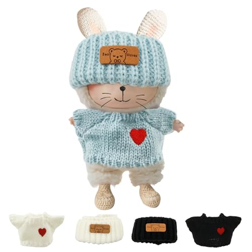 3 Teiliges Puppenkleidung Set 17cm Mini Plüsch Puppen Kleidung mit Pullover Haarband Einfaches An Ausziehen DIY Kinder Geschenke 3 Teiliges Puppenkleidung Set 17cm Mini Plüsch Puppen Kleidung mit Pullover Haarband Einfaches An Ausziehen DIY Kinder Geschenke von Eyoulife