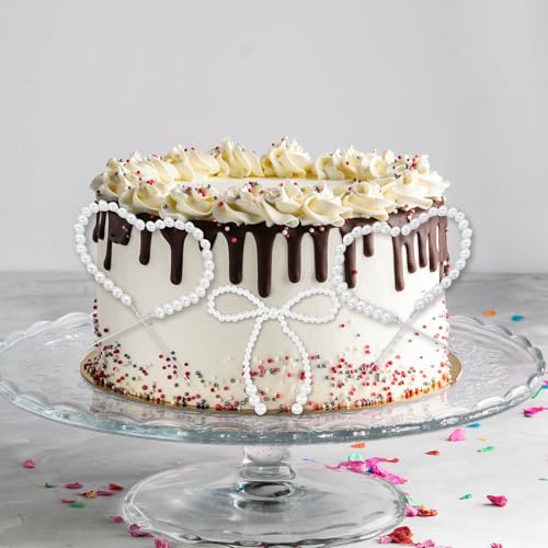 30 Stück Perlenbordüre Kuchenaufsätze Perlenband Tortendeko Kette Wunderschön Glatt Glänzend Schleifen Liebe Kuchendekoration für Geburtstagsfeiern Hochzeiten Valentinstag von Eyoulife