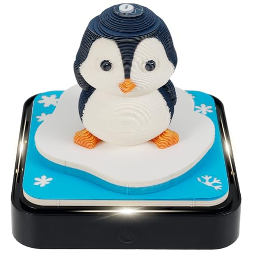 3D Abreißkalender 2026 Weihnachten, 365 Tage Schreibtischkalender mit Lampe Base, Time Piece Calendar 2026 Kunstdruckpapier Skulptur, für Notizblock Kreative Weihnachtsgeschenke (Pinguin) von Eyoulife
