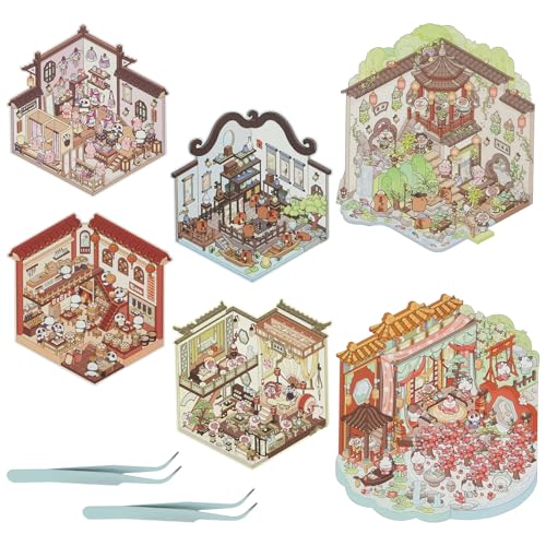 6 Stück 3d Sticker Scene 2 x Größen, Diy 3d House Stickers Wiederverwendbar Nicht Leicht Reißen mit 2 x Pinzette für Erwachsene Kinder Frei Erstellen Verschieden Szenen 6 Stück 3d Sticker Scene 2 x Größen, Diy 3d House Stickers Wiederverwendbar Nicht Leicht Reißen mit 2 x Pinzette für Erwachsene Kinder Frei Erstellen Verschieden Szenen von Eyoulife