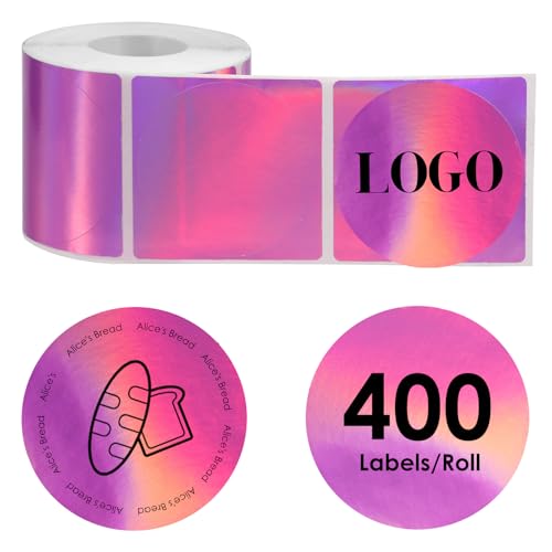 Thermo Etiketten Rund 50mm 400 Stück Selbstklebende Thermodrucker Etiketten Thermoetiketten Rund Wasserdicht Ölbeständig Kratzfest Runde Etikettendrucker für Logos Barcodes QR-Codes (Lila) von Eyoulife
