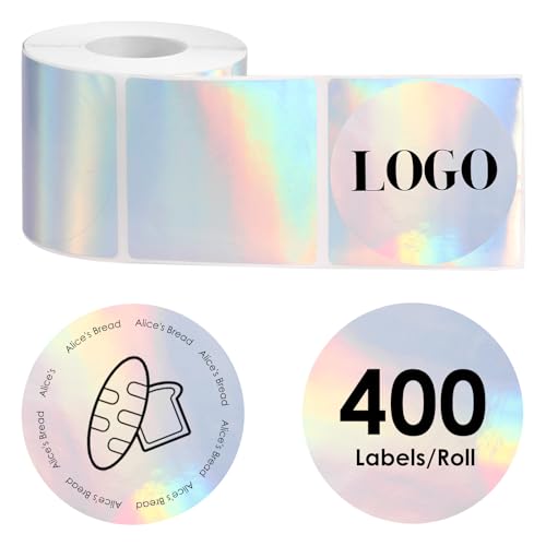 Thermo Etiketten Rund 50mm 400 Stück Selbstklebende Thermodrucker Etiketten Thermoetiketten Rund Wasserdicht Ölbeständig Kratzfest Runde Etikettendrucker für Logos Barcodes QR-Codes (Silber) von Eyoulife