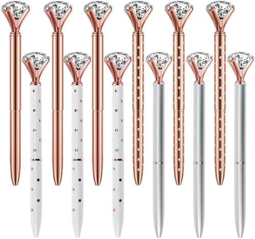 Eyourlife 12 Stück Kugelschreiber Kristall Niedlich Diamant Schwarze Tinte Kristalldiamantstift mit 12pcs Ersatznachfüllung Metallic Kugelschreiber für Schule Büro Bedarf Geschenk Abschluss Jubiläum Eyourlife 12 Stück Kugelschreiber Kristall Niedlich Diamant Schwarze Tinte Kristalldiamantstift mit 12pcs Ersatznachfüllung Metallic Kugelschreiber für Schule Büro Bedarf Geschenk Abschluss Jubiläum von Eyourlife