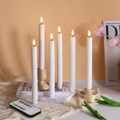 Eywamage Weiße flammenlose Kerzen mit Fernbedienung, flackernde batteriebetriebene LED-Kerzenleuchter Set aus 6 Eywamage Weiße flammenlose Kerzen mit Fernbedienung, flackernde batteriebetriebene LED-Kerzenleuchter Set aus 6 von Eywamage