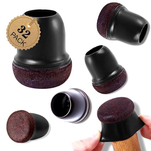 Ezprotekt Silikon-Filzgleiter für Stuhlbeine, Polster für Möbelbeine, Tischbeine, Sofa, kein Lärm, Keine Kratzer, klein, passend für Φ 13-20 mm Stuhlbeinkappen, Schwarz, 32 Stück Ezprotekt Silikon-Filzgleiter für Stuhlbeine, Polster für Möbelbeine, Tischbeine, Sofa, kein Lärm, Keine Kratzer, klein, passend für Φ 13-20 mm Stuhlbeinkappen, Schwarz, 32 Stück von Ezprotekt
