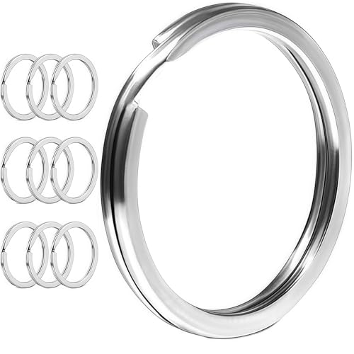 10 Schlüsselanhänger aus Edelstahl, mit einem Durchmesser von 25 Millimetern, flache Schlüsselanhänger, geeignet für alle Arten von Schlüsseln, DIY, Kunst und Handwerk 10 Schlüsselanhänger aus Edelstahl, mit einem Durchmesser von 25 Millimetern, flache Schlüsselanhänger, geeignet für alle Arten von Schlüsseln, DIY, Kunst und Handwerk von Ezranova