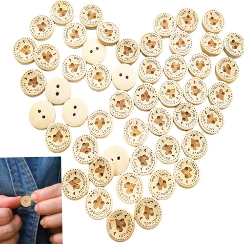 100 Stück Holzknöpfe, 15 mm, rund, handgefertigt, mit Liebe, dekorative Strickknöpfe, Baby-Strickknöpfe, Strickknöpfe zum Nähen, DIY, handgefertigte Geschenke, Dekoration 100 Stück Holzknöpfe, 15 mm, rund, handgefertigt, mit Liebe, dekorative Strickknöpfe, Baby-Strickknöpfe, Strickknöpfe zum Nähen, DIY, handgefertigte Geschenke, Dekoration von Ezranova