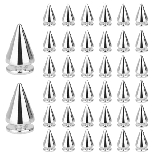 100 Stück Kegel-Nieten, 7,2 x 10 mm, Punk-Spikes, coole Metall-Nieten, Schraubverschluss für Kleidung, Lederjacke, DIY, Handwerk, Gürtel, Tasche, Armband, Halskette, Dekoration von Ezranova