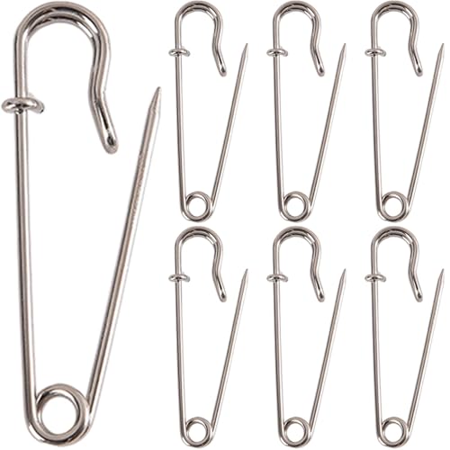 12 Stck. große Sicherheitsnadeln, Starke Deckennadeln, Heavy Duty Blanket Pin, Extra Sturdy Bulk Pin, SafetyPin Heavy Duty für Kleidung Decken Handwerk Röcke Kilts Brosche (2,5 Zoll/63 mm) von Ezranova