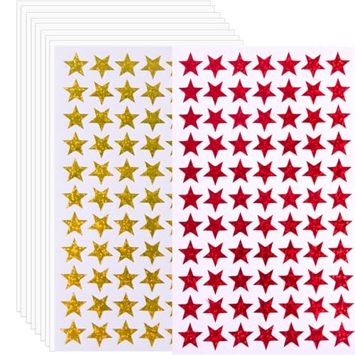 1540 Count Small Gold Foil Star Stickers, Star Sticker, Mini Teacher Reward Stickers, Reward Chart und Scrapbooking in Schule und Büro, 0,5“ Durchmesser Sterne für Belohnungen von Ezranova