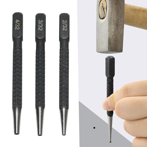 4 Stück Nagelstanz Set, Zentrumstanz Nagel tragbares Werkzeug Positionierung Zentrum hohe Härte Stanzwerkzeug für Bohren und Markieren 1/32 "2/32" 3/32 "4/32" 4 Stück Nagelstanz Set, Zentrumstanz Nagel tragbares Werkzeug Positionierung Zentrum hohe Härte Stanzwerkzeug für Bohren und Markieren 1/32 "2/32" 3/32 "4/32" von Ezranova
