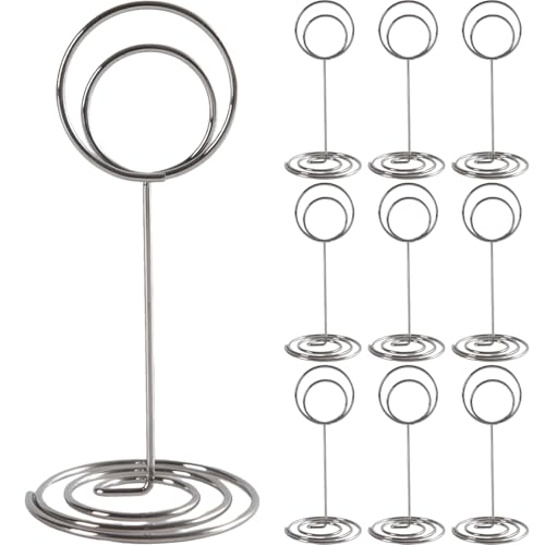 Ezranova Tischnummernhalter, Tischkartenhalter, Tischnummernständer, Draht-Fotohalter, 8,5 cm Metallständer für Tische, Esszimmer, Restaurant, Hochzeitsempfang, Party, 10 Stück von Ezranova