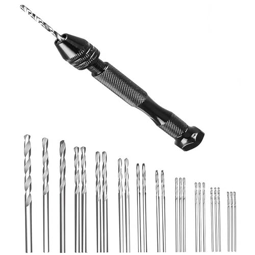 Handbohrer-Set mit Präzisions-Stift-Schraubstock-Bohrer, Mikro-Spiralbohrer für filigrane Handarbeit Elektronik-Montage Modellbau Holzbearbeitung Schmuck DIY Handbohrer-Set mit Präzisions-Stift-Schraubstock-Bohrer, Mikro-Spiralbohrer für filigrane Handarbeit Elektronik-Montage Modellbau Holzbearbeitung Schmuck DIY von Ezranova