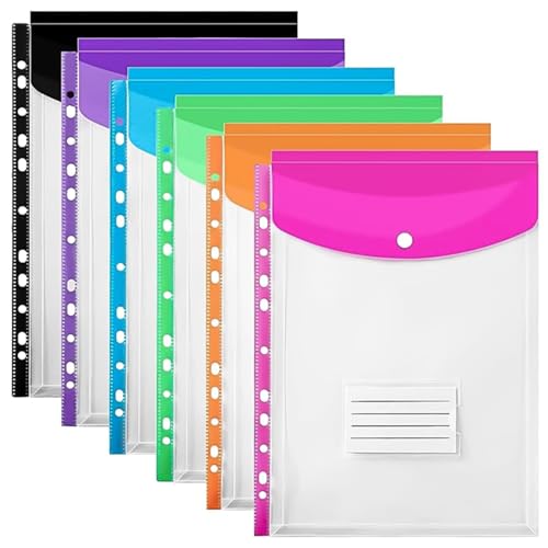 Kunststoffhüllen A4, gelocht, erweiterbar, A4, Kunststoffhüllen für Dokumente, wasserdicht, Schreibwaren für Schule, Zuhause, Büro, 6 Stück Kunststoffhüllen A4, gelocht, erweiterbar, A4, Kunststoffhüllen für Dokumente, wasserdicht, Schreibwaren für Schule, Zuhause, Büro, 6 Stück von Ezranova