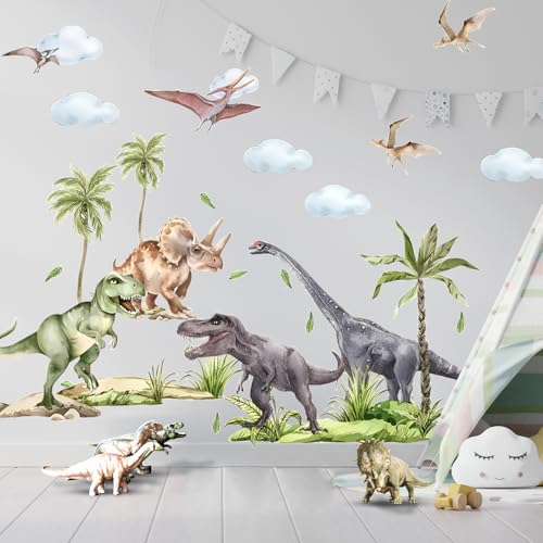 Ezydka Groß Wandtattoo Dino XXL Wandsticker Kinderzimmer Dinosaurier Wandaufkleber Junge Dino Wandtattoo Poster Tapete für Babyzimmer Kinderzimmer Spielzimmer Ezydka Groß Wandtattoo Dino XXL Wandsticker Kinderzimmer Dinosaurier Wandaufkleber Junge Dino Wandtattoo Poster Tapete für Babyzimmer Kinderzimmer Spielzimmer von Ezydka