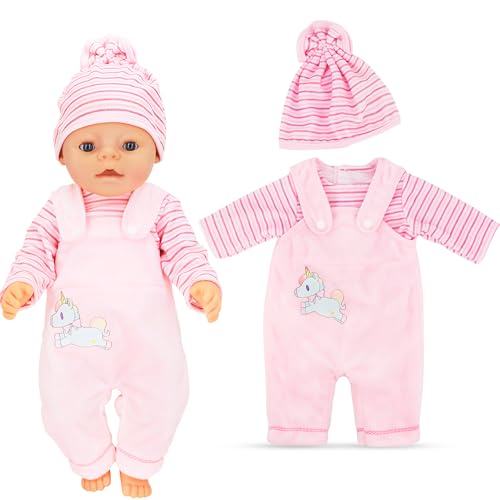 Ezydka Kleidung Outfits für Baby Puppen 35-43 cm Puppenkleidung Baby Bborn Kleidung Puppenzubehör New Babyborn Kleidung, Geschenke für Mädchen Jungen, Rosa von Ezydka