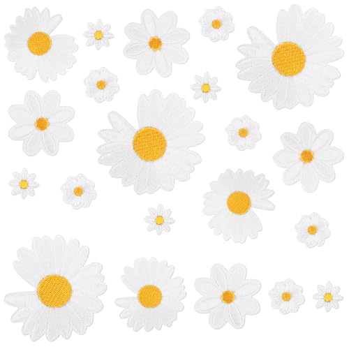 Ezydka Patches zum Aufbügeln 30 Stück Blumen zum Aufbügeln, Aufbügelflicken Kinder, Bügelflicken Kinder für DIY Kleidung Jacken Rucksäcke Jeans Patches von Ezydka