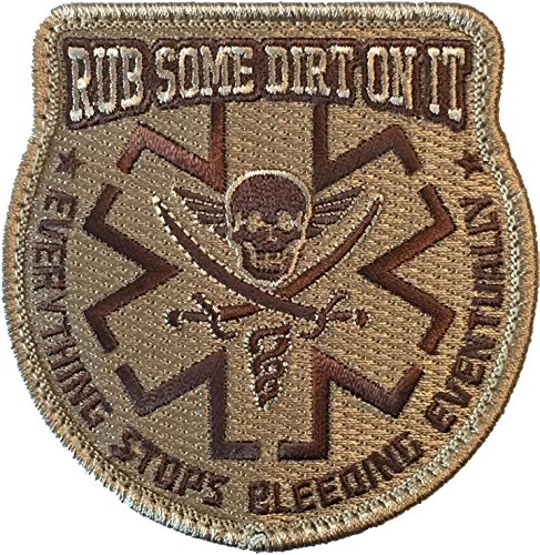 F-Bomb Morale Gear - Aufnäher, 1 Stück, Rechteckig, Morale-Patch, Morale Patch, Aufnäher, Sanitäter, 8,9 x 8,9 cm, Hellbraun, Militärisch-medizinisch, Medic, EMS, EMT, Sanitäter von F-Bomb Morale Gear