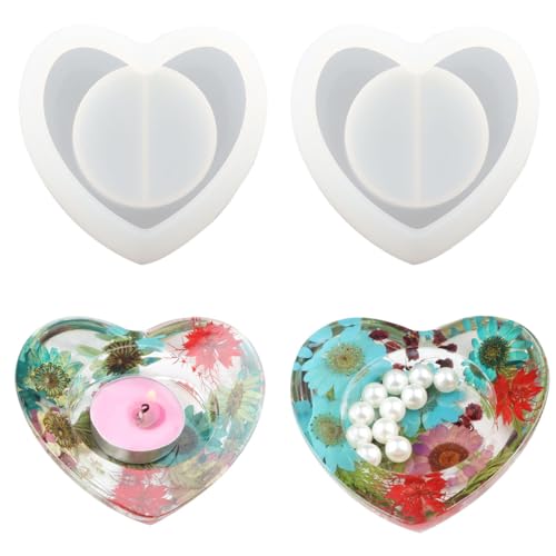 F FYJS Silikonformen für Teelichthalter, Kerzenhalter, Silikonformen für Harz, Epoxidharz-Formen für Schmuckbehälter, Kerzenständer, Hochzeit, Valentinstag, Weihnachten, 2 Stück F FYJS Silikonformen für Teelichthalter, Kerzenhalter, Silikonformen für Harz, Epoxidharz-Formen für Schmuckbehälter, Kerzenständer, Hochzeit, Valentinstag, Weihnachten, 2 Stück von F FYJS