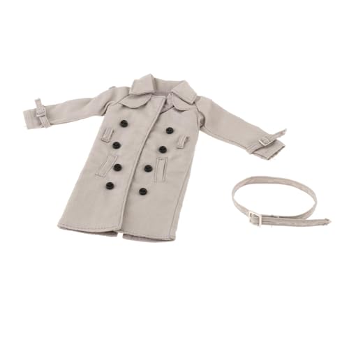 F Fityle 1/12 Männliche Trenchcoat Männliche Figur, 1/12 Maßstab Figur Puppe Kleidung für 6'' Action Figuren Zubehör, grau von F Fityle