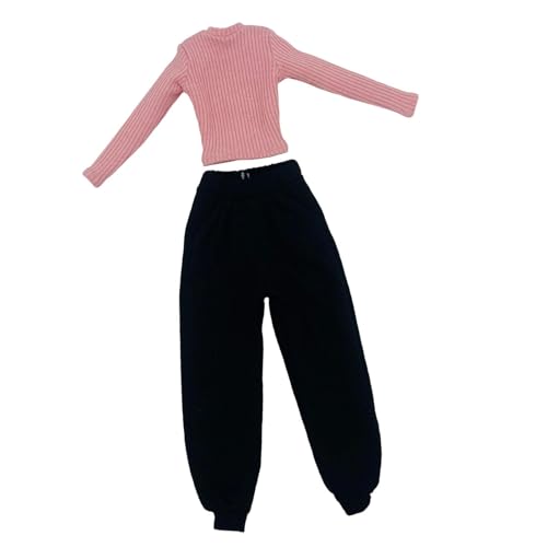 F Fityle 1/6 weibliche Puppenkleidung, Actionfiguren Kleidung, langhältiges Strickoberteil und Jogginghosen handgefertigtes Kostüm für 12 '' weibliche Puppen, Rosa Und Schwarz F Fityle 1/6 weibliche Puppenkleidung, Actionfiguren Kleidung, langhältiges Strickoberteil und Jogginghosen handgefertigtes Kostüm für 12 '' weibliche Puppen, Rosa Und Schwarz von F Fityle