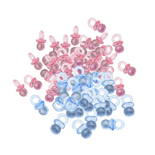 F Fityle 100 Stück Acryl-Baby-Schnullerperlen, Party-Geschenke, DIY-Charms, Spielzubehör, Basteln, Perlenstickerei, Tischdekoration für die Gender-Reveal-Party, Pink Blau F Fityle 100 Stück Acryl-Baby-Schnullerperlen, Party-Geschenke, DIY-Charms, Spielzubehör, Basteln, Perlenstickerei, Tischdekoration für die Gender-Reveal-Party, Pink Blau von F Fityle