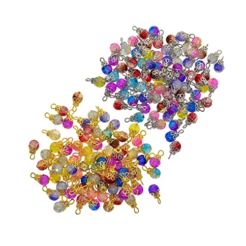 F Fityle 100 Stück Kristall Charms Anhänger Knisterglas Tropfen Perlen Schmuckzubehör von F Fityle