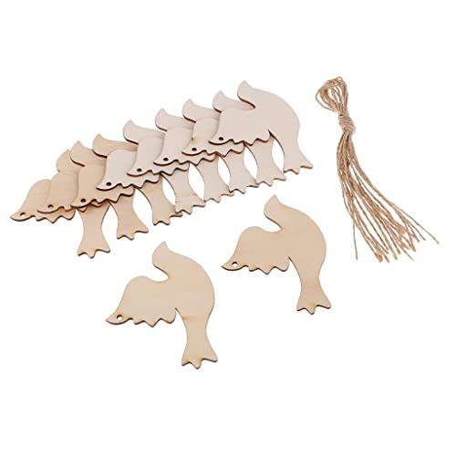 F Fityle 10x Mischform Weißes Holz schmücken für DIY Hauskunst Ornament, Taube, 92x70x2mm F Fityle 10x Mischform Weißes Holz schmücken für DIY Hauskunst Ornament, Taube, 92x70x2mm von F Fityle