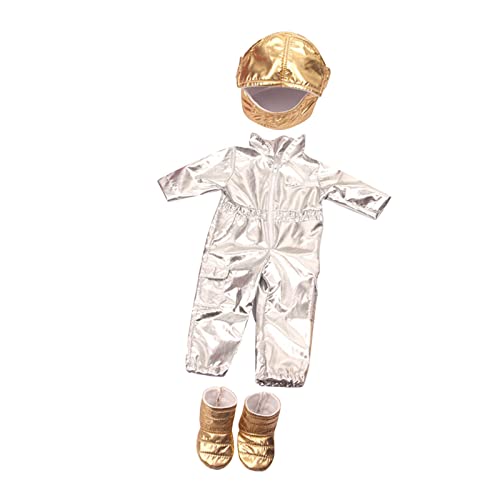 F Fityle 18''Amerikanische Puppe Raumanzug Mini Kleidung Outfits Puppenkleidung 43cm Babypuppen Zubehör, Silber von F Fityle