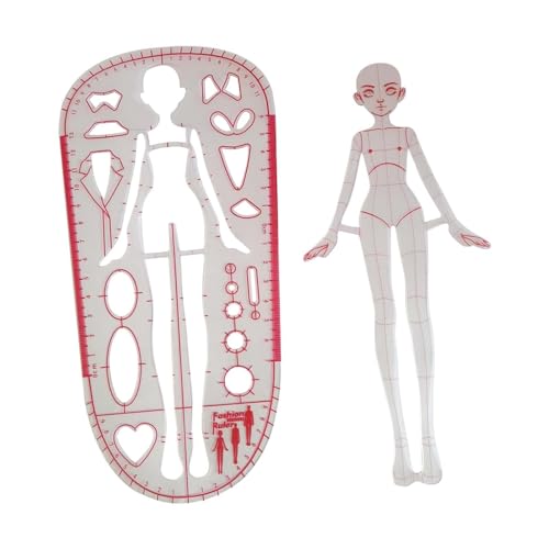 F Fityle 2 Stücke Mode Vorlage Lineal Modelle Mode Illustration Lineale Schneider Tragbare Kleidung Machen Klar Nähen Lineal Frau von F Fityle
