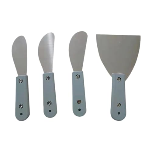 F Fityle 4 Stück Fugenwerkzeuge set Spachtel Glättspachtel Edelstahl Spachtelmesser mit Rutschfestem Griff für Fliesenfugen Reparaturen für Küche Bad von F Fityle