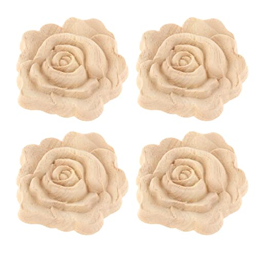 F Fityle 4 Holz Geschnitzte Applikationen Onlay Rose Flower Carving Decals unlackierte Holzfiguren Zierleisten für Türrahmen Schrank Möbel Dekor Ornament, Durchmesser 2,76 Zoll F Fityle 4 Holz Geschnitzte Applikationen Onlay Rose Flower Carving Decals unlackierte Holzfiguren Zierleisten für Türrahmen Schrank Möbel Dekor Ornament, Durchmesser 2,76 Zoll von F Fityle