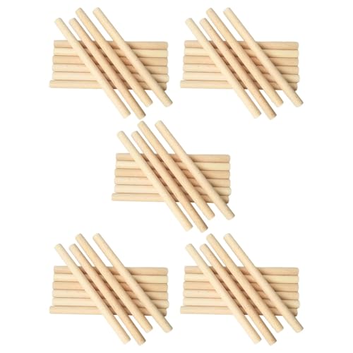 F Fityle 50 x Holzdübelstangen, Bastelstäbe für Bastelprojekte, Dübelstäbe, Holzstäbe für Heimwerker, Holzbearbeitung, Modellbau, 10cm von F Fityle