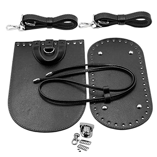 F Fityle 7 /Satz Tasche-Zubehör: Einlegeboden Taschenseiten mit Taschenriemen Zum Häkeln für Handtaschen Damentaschen, Schwarz von F Fityle