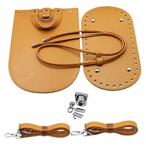 F Fityle 7 /Satz Tasche-Zubehör: Einlegeboden Taschenseiten mit Taschenriemen Zum Häkeln für Handtaschen Damentaschen, Braun von F Fityle