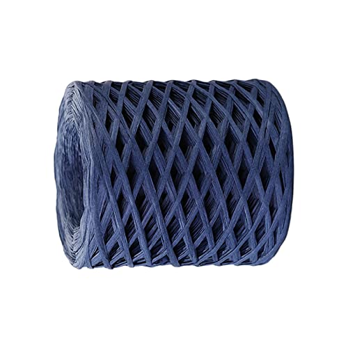 F Fityle Bast Papierband 200m zum Häkeln, Natur Raffia Papierband, Buntes Papiergarn, Bast Band Geschenkband Mehrfarbig für Handwerksprojekte Verpackung Festival Geschenkbox Wrapping, Dunkelblau von F Fityle
