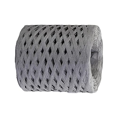 F Fityle Bast Papierband 200m zum Häkeln, Natur Raffia Papierband, Buntes Papiergarn, Bast Band Geschenkband Mehrfarbig für Handwerksprojekte Verpackung Festival Geschenkbox Wrapping, GRAU von F Fityle