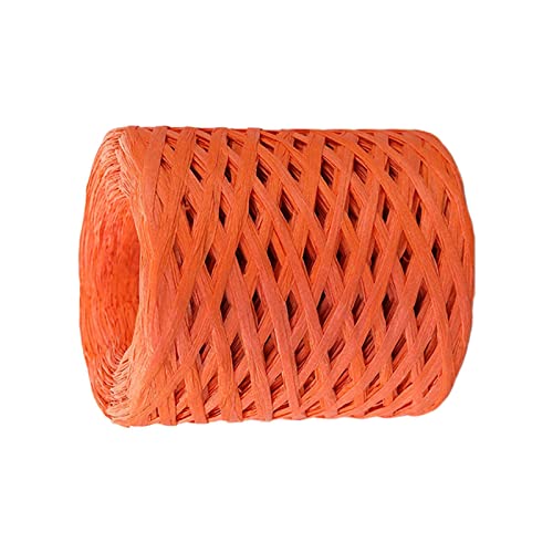 F Fityle Bast Papierband 200m zum Häkeln, Natur Raffia Papierband, Buntes Papiergarn, Bast Band Geschenkband Mehrfarbig für Handwerksprojekte Verpackung Festival Geschenkbox Wrapping, Orange von F Fityle