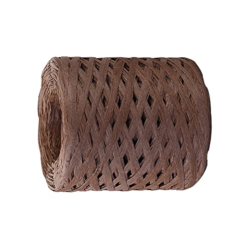 F Fityle Bast Papierband 200m zum Häkeln, Natur Raffia Papierband, Buntes Papiergarn, Bast Band Geschenkband Mehrfarbig für Handwerksprojekte Verpackung Festival Geschenkbox Wrapping, Schokolade von F Fityle