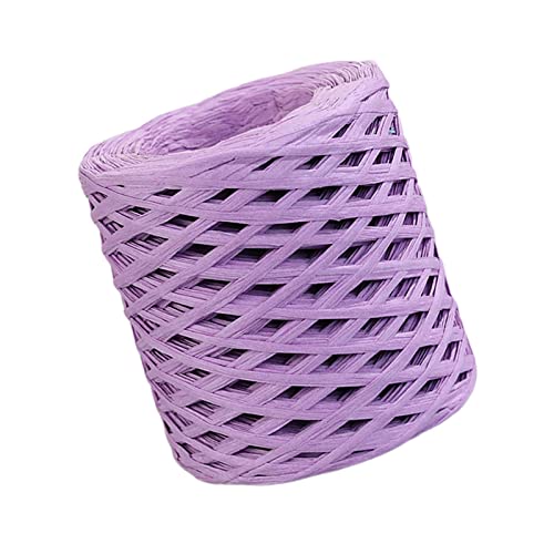 F Fityle Bast Papierband 200m zum Häkeln, Natur Raffia Papierband, Buntes Papiergarn, Bast Band Geschenkband Mehrfarbig für Handwerksprojekte Verpackung Festival Geschenkbox Wrapping, helles Lila von F Fityle