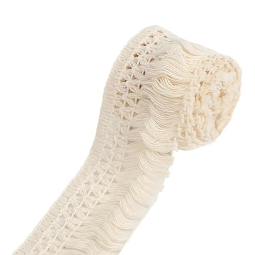 F Fityle Boho-Quaste mit Langen Fransen, Baumwolle, Beige, zum Selbernähen, Quaste, breite Nähfransen für Heimdekoration, Kleidung, Teppich, Kleid F Fityle Boho-Quaste mit Langen Fransen, Baumwolle, Beige, zum Selbernähen, Quaste, breite Nähfransen für Heimdekoration, Kleidung, Teppich, Kleid von F Fityle